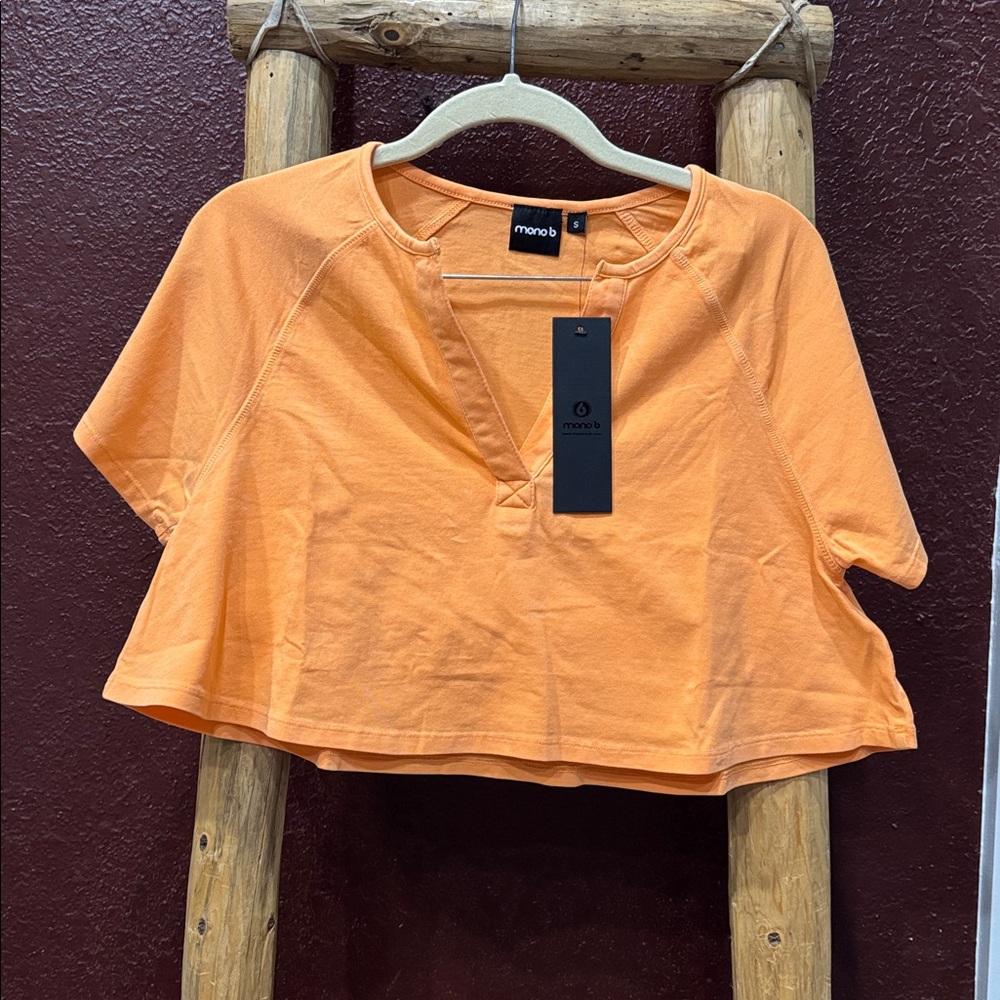 Mono B Vibrant Orange Cropped Tee